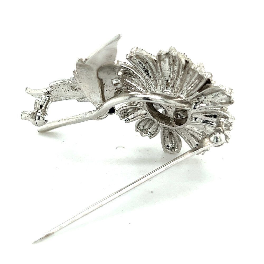 Mikimoto Estate Akoya Flower Pearl Brooch Pin Sterling Silver 6.16 mm M415 - Picture 9 of 11